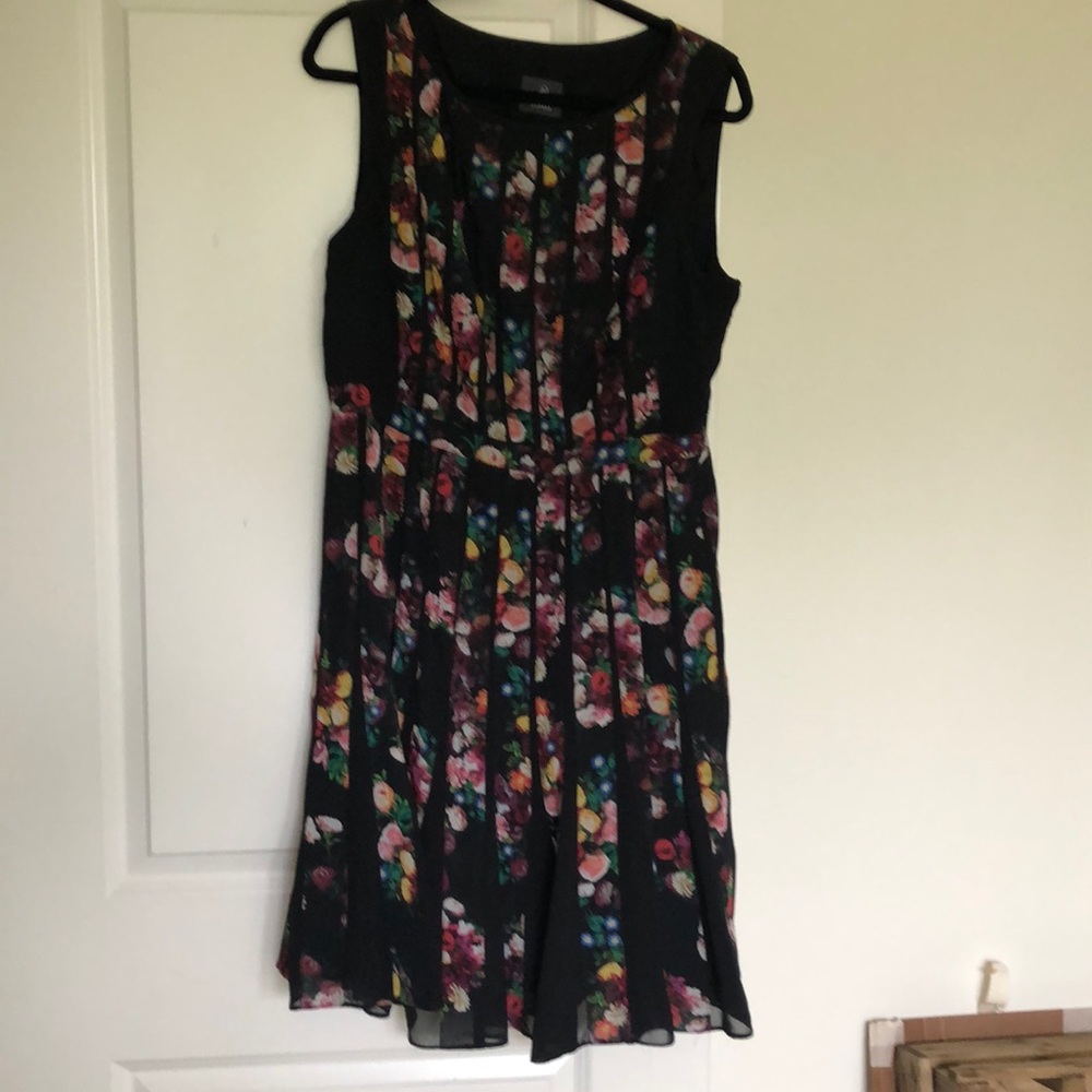 Black and floral skater dress